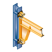 On steel supports using wall bracket/mounting