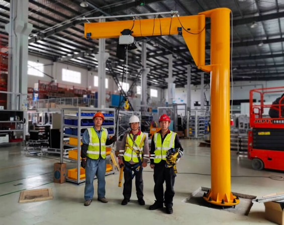 Portable mobile wall pillar mounted Jib crane