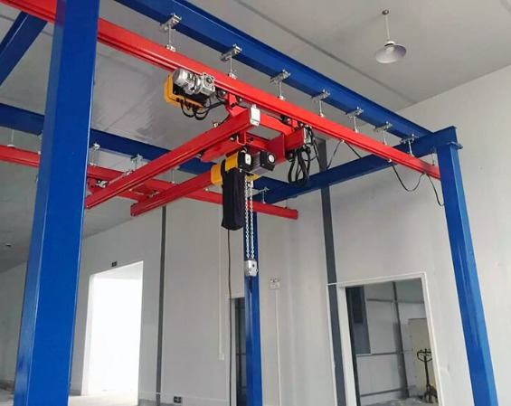 Double girder rigid combined kbk rail crane