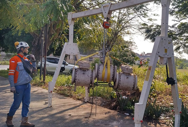Gru a portale in alluminio di tipo pieghevole spedita con successo in Camerun